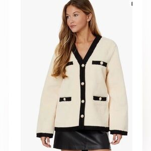 NWT English Factory Sherpa Button Jacket Oversized size Small